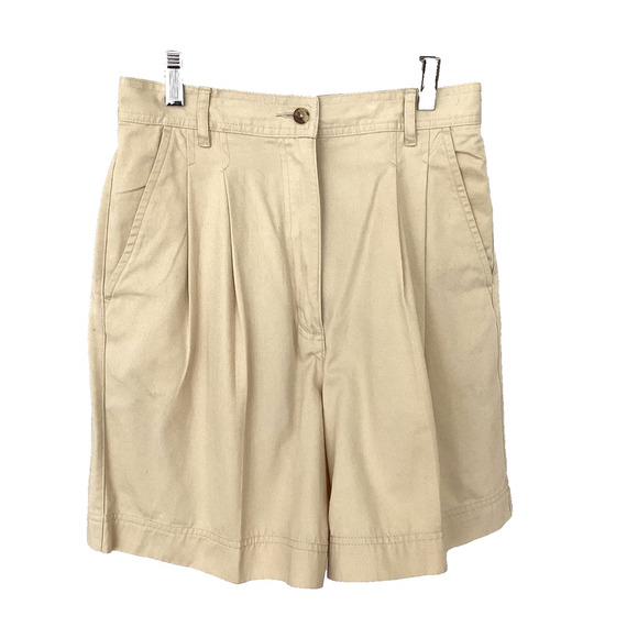Charter Club Pants - Charter Club Vintage Khaki/Cream Shorts High Waisted Pleated Size 8